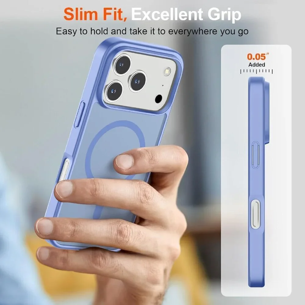Blue Purple I-phone 17 Pro Max Case Compatible Mag Safe Matte Shockproof
